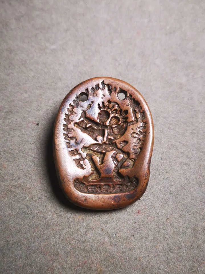 Gandhanra Old Tibetan Buddha Statue Tsa Tsa Mold, Citipati Amulet, Shmashana Adhipati Pendant,DIY Tsha Tsha Statue
