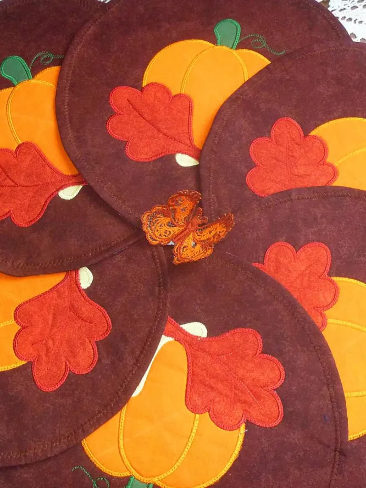 Pumpkin applique 2 Styles Embroidery Design