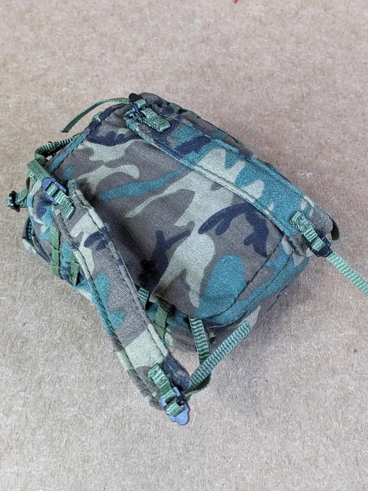 Military-style camo backpack for 12-inch fashion male dolls