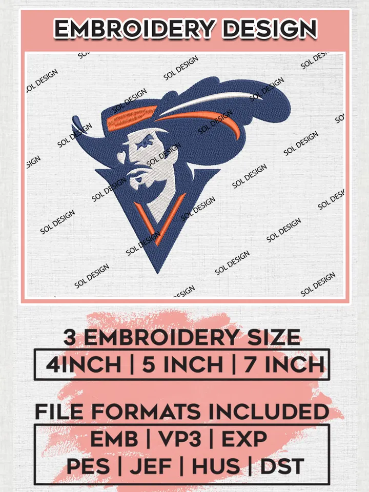 NCAA Virginia Cavaliers Team Head Mascot Logo embroidery designs, NCAA Virginia Cavaliers Logo Machine embroidery designs, NCAA Team Logo embroidery designs, NCAA Game Day Machine embroidery designs, Digital Download