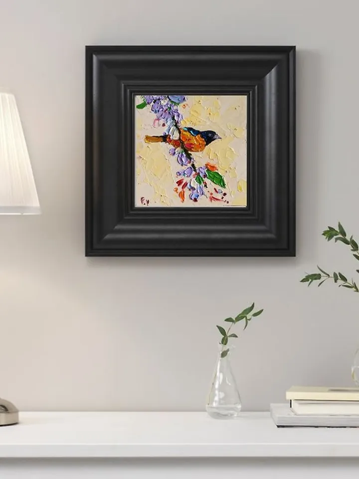 Baltimore Oriole Painting 油畫原作 Oil Bird 手工油 Original Art 掛畫 Animal by Verafe