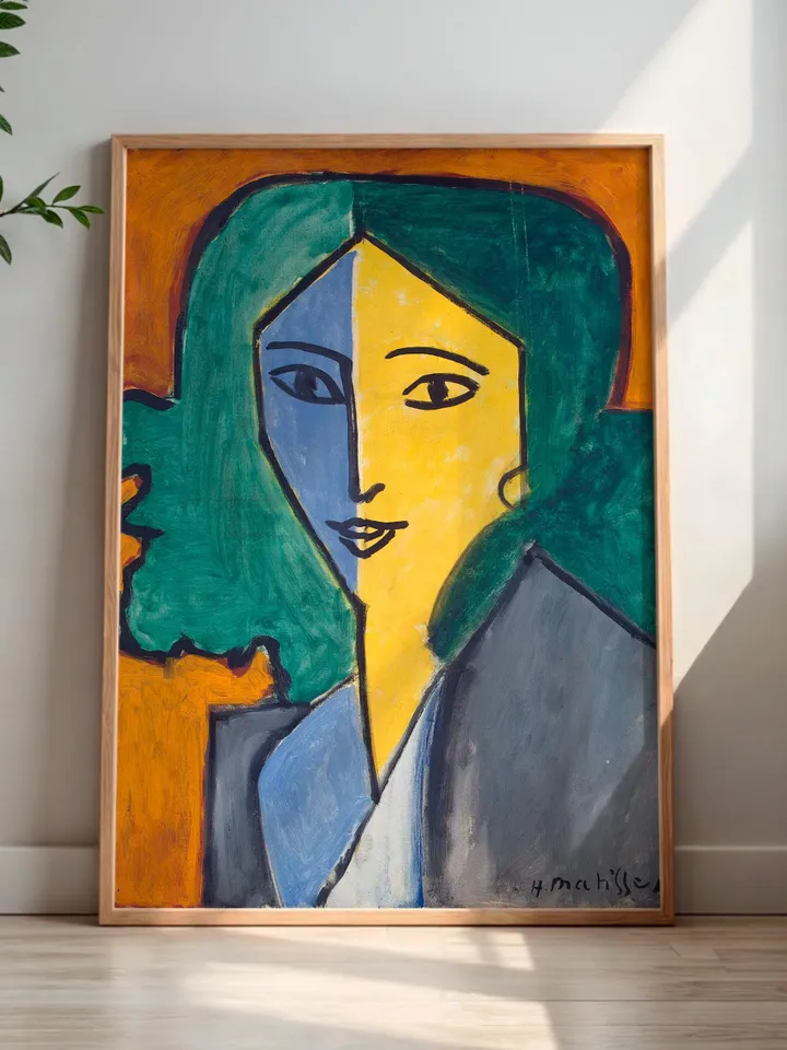 Henri Matisse Lydia Portrait Abstract Fauvist Woman Art Print, Vibrant Modern Home Decor, Classic Portrait Painting Digital Download HMS7