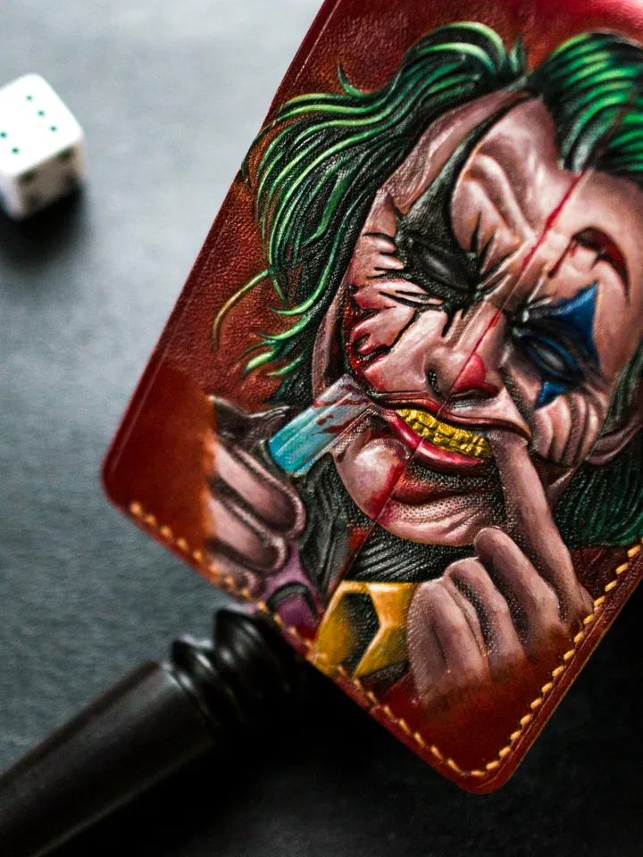 Wallet Genuine brown leather Joker original handmade