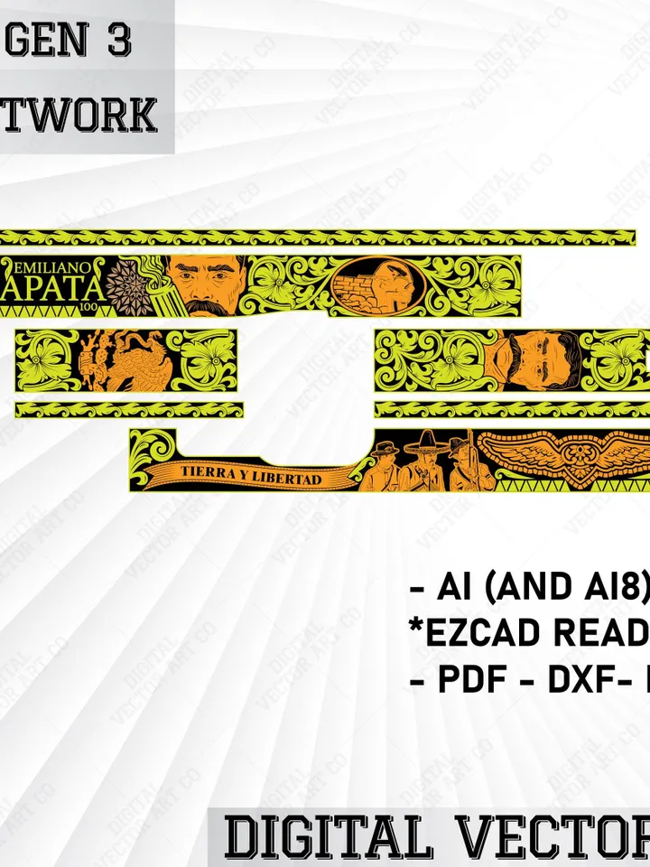 Revolutionary Warrior Vector Art - Mexican Cultural Design for Metal/Wood Engraving Svg/Dxf/Png/Ai