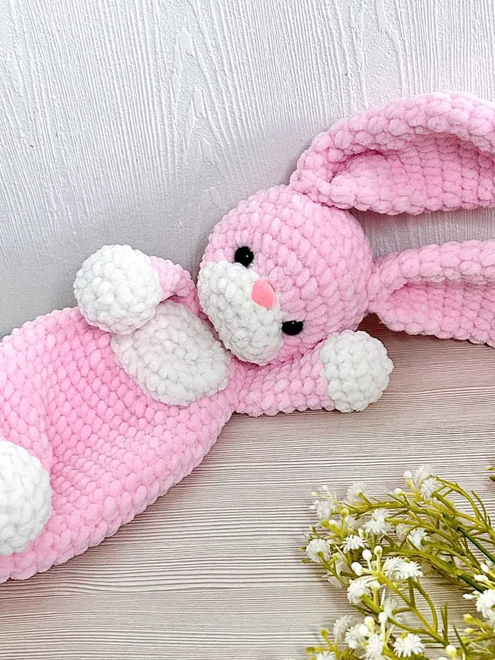 Crochet handmade bunny Crochet cuddle toy Crochet rabbit snuggler