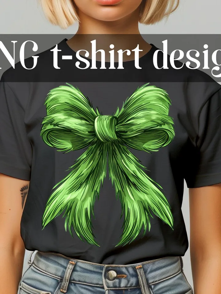 Christmas green Coquette Bow PNG, Green Fur png, Christmas Season Png, Green guy PNG, Christmas png, Retro Christmas Shirt design, PNG files
