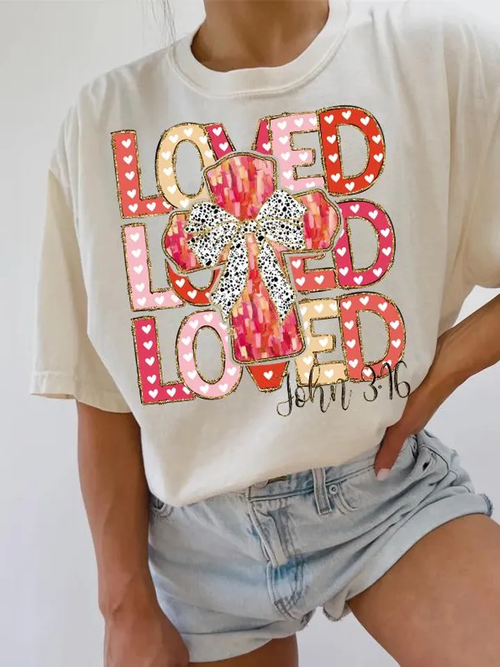 Loved John 3:16 Png, Retro Valentine Png, Coquette Valentine Jesus Png, Heart Png, Christian Cross Png, Bible verse Png, Love like Jesus png