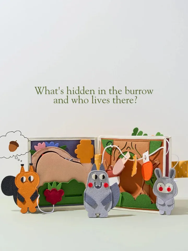 Quiet Book For Girls Boys Age 1 3 Felt Busy Book With Forest Animals Educational Toddler Toy 1st Birthday Baby Gift Montessori Travel Toys