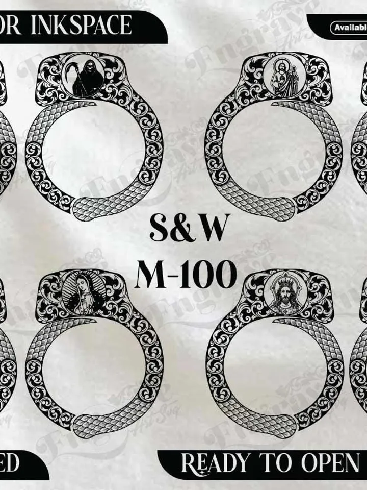 HANDCUFF Bundle 4 Designs,lasercut,laserengraving,fiberlaser,engravingfiles