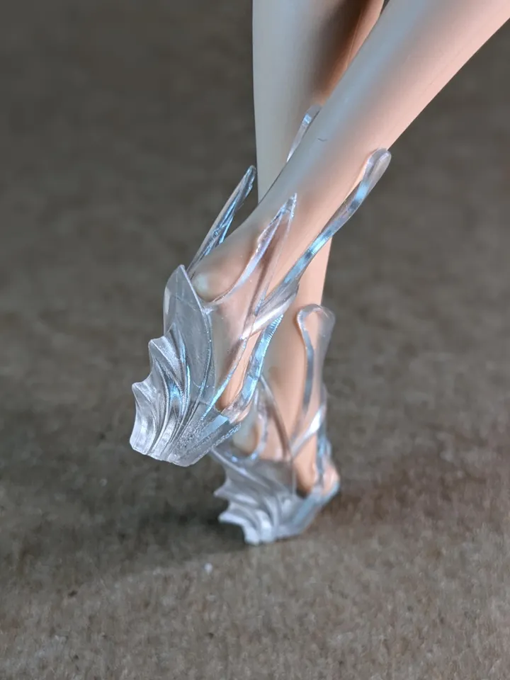 Clear wedge sandals for 1/6 scale female dolls