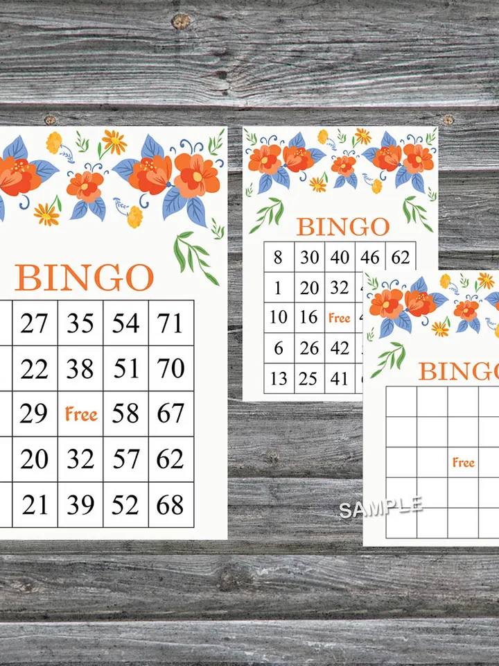 Beautiful flowers bingo game card,Floral bingo game card,Floral Printable Bingo,Flower themed bingo,INSTANT DOWNLOAD-106