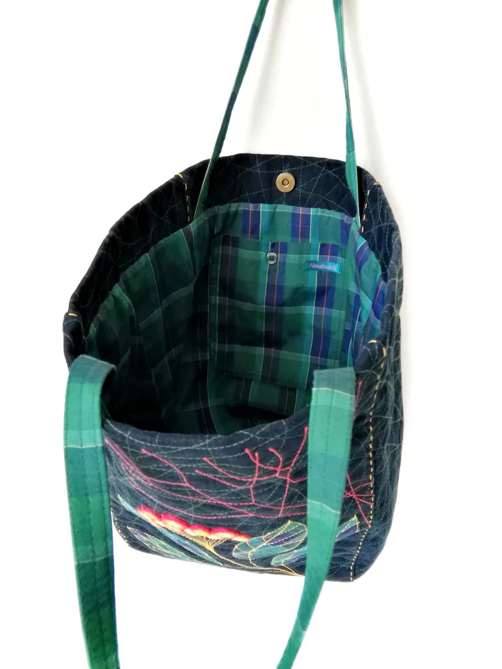 Handmade Fabric Tote Bags for Women: Large Quilted Embroidered Boho Style - Functional, Unique, and Stylish Accessories for Every Occasion. FREE SHIPPING!