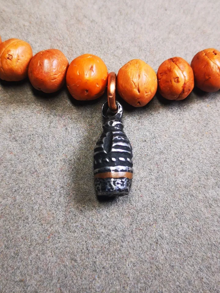 Gandhanra Handmade Tibetan Mala Pendant,Mini Stupa Amulet for Prayer Beads,Bag Hanging,0.75&quot; × 0.47&quot;
