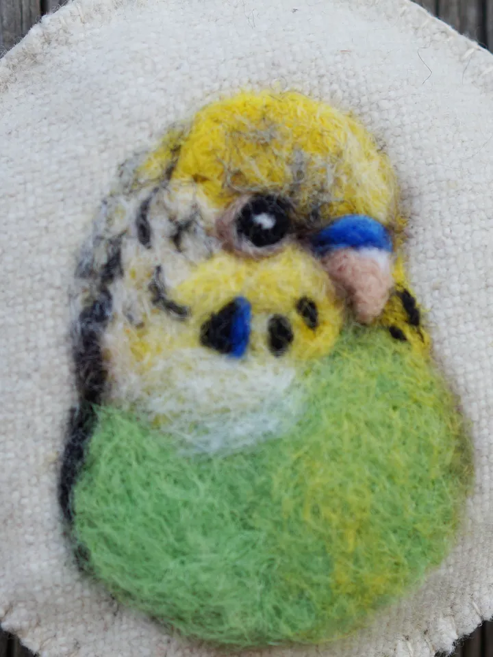 Green budgie Christmas ornament, pet portrait, green parakeet, made to order