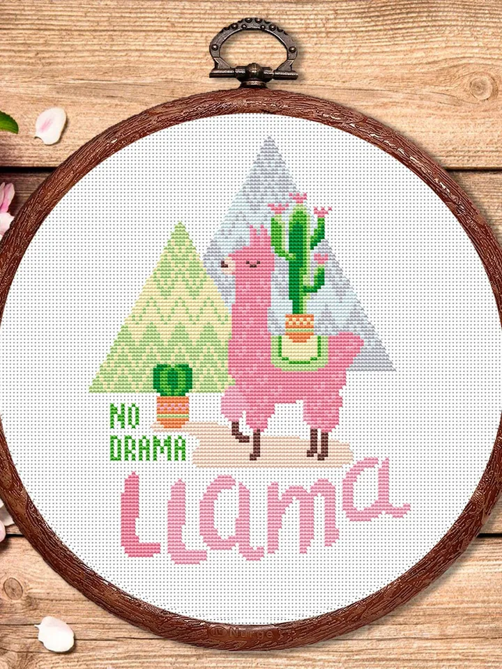 No Drama Llama Cross Stitch Pattern, Animals Cross Stitch, Embroidery Lama, Llama xStitch, No Drama Lama Pattern,Modern Cross Stitch #anm031
