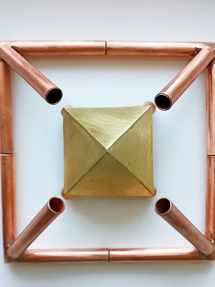 3/8 Inch outer diameter kit Gasu Copper Meditation copper Pyramid corner connector kit Only