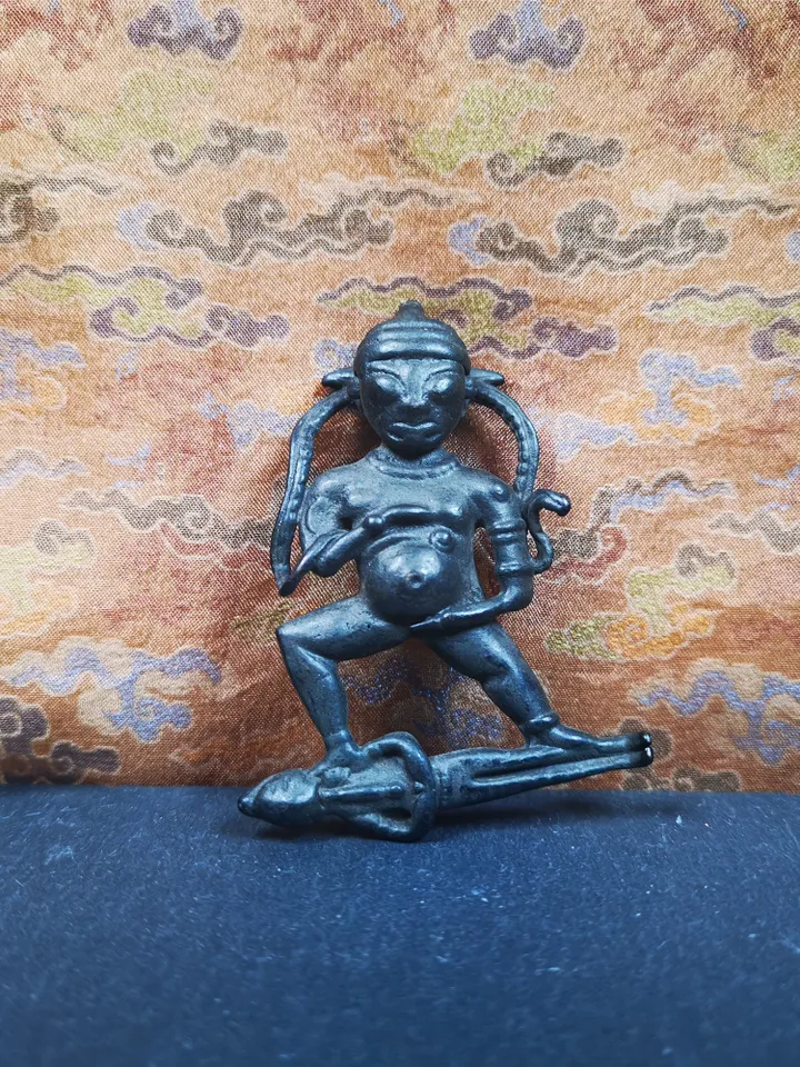 Gandhanra Handmade Tibetan Statue Black Jambhala(Dzambhala) ,Made of Thokcha