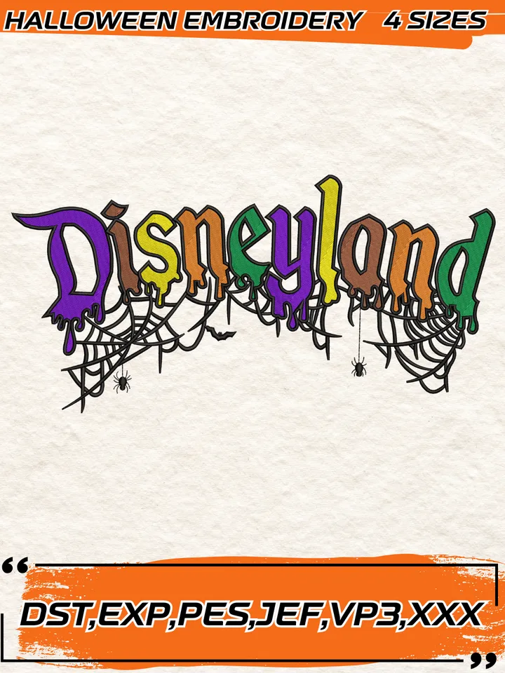 Disneyland Halloween Embroidery Design,Halloween Cartoon Embroidery Design,4 Sizes, Digital Download