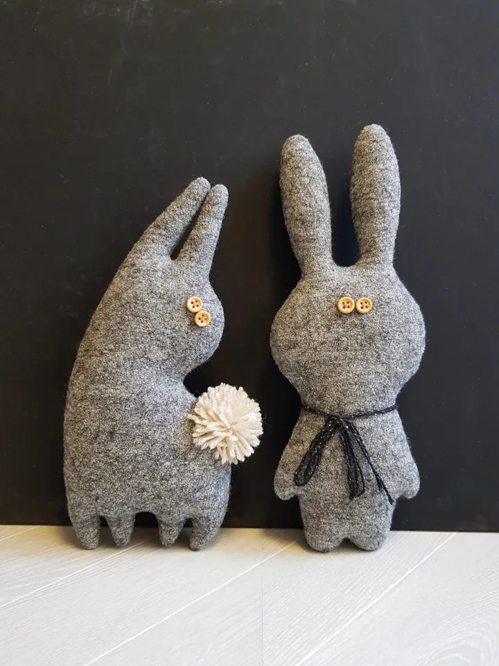 bunny sewing pattern pdf, rag doll tutorial in English, stuffed animal sewing diy