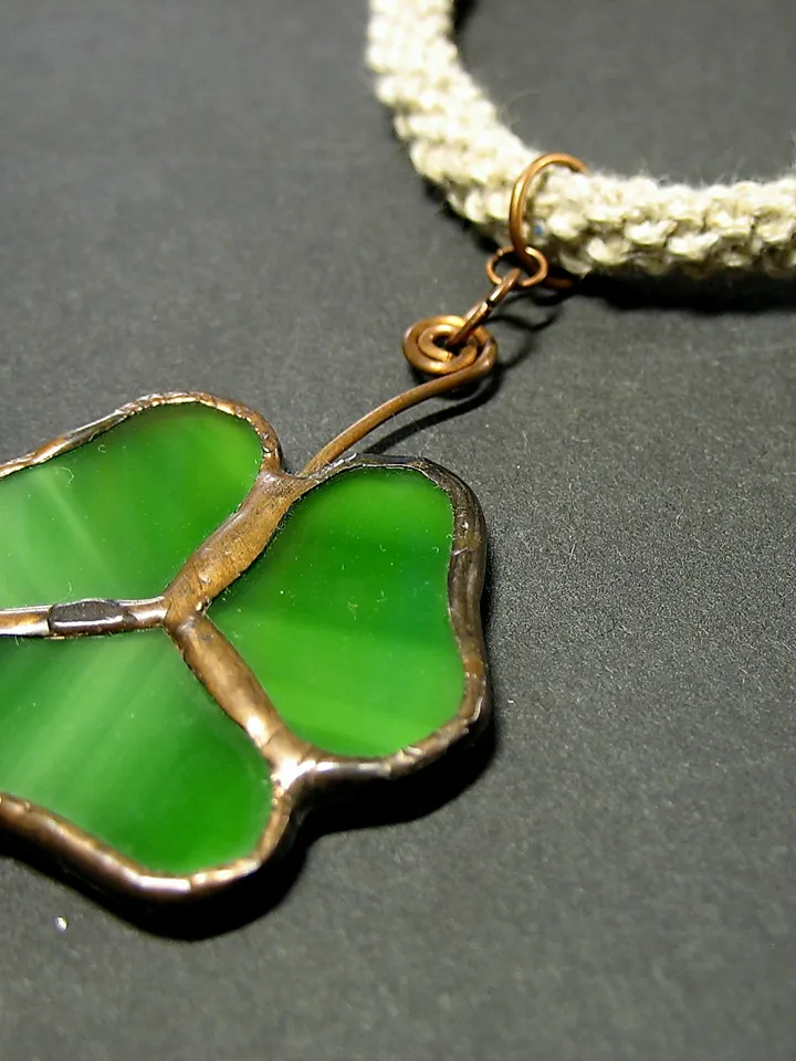 Shamrock necklace, st patricksday, Clover leaf, trefoil, St Patricks clover, Green trefoil,  Irish necklace, st patrick