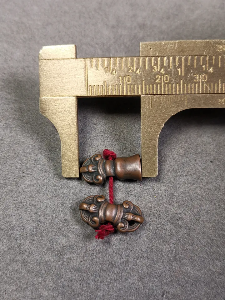 Gandhanra Handmade Tibetan Amulet Pendant,Mini Vajra and Dorje Bell, Mala Marker Bead Accessories, Made of Red Copper