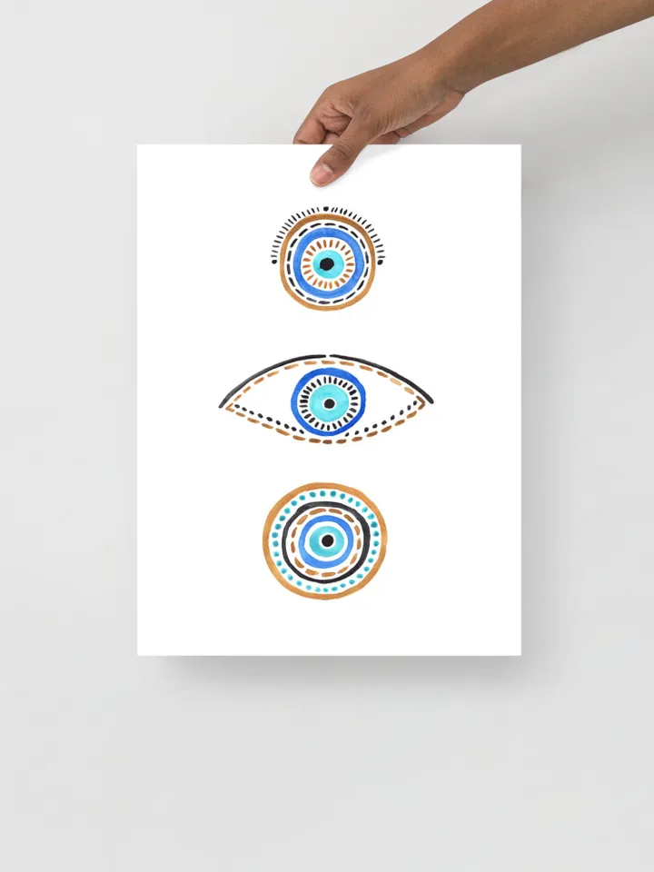 Evil Eye Print,Blue Evil Eye, Nazar Poster, Evil Eye Wall Decor, Abstract Blue Eye, Boho Eye Art Print, Turkish Evil Eye Art Poster