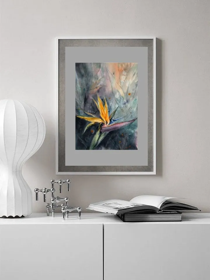 Flowers Original Watercolor Painting Tropical Flowers Wall Art