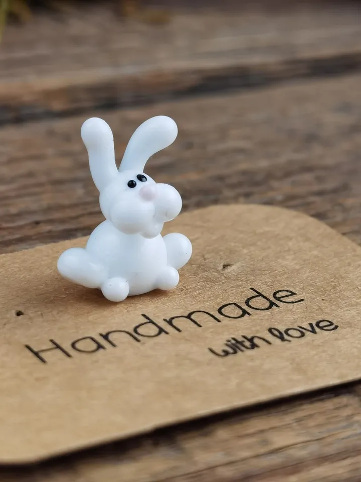 WHITE RABBIT FIGURINE Easter figurines Bunny ornament Easter Bunny decor Rabbit lover gift Rabbit statue Miniature dollhouse easter gifts