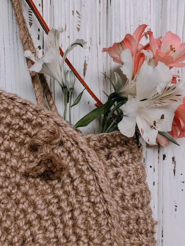 Round bag with jute, market crochet bag, vegan bag, tote bag, crossbody for gift, cotton bag, net bag, boho hip eco friendly bag