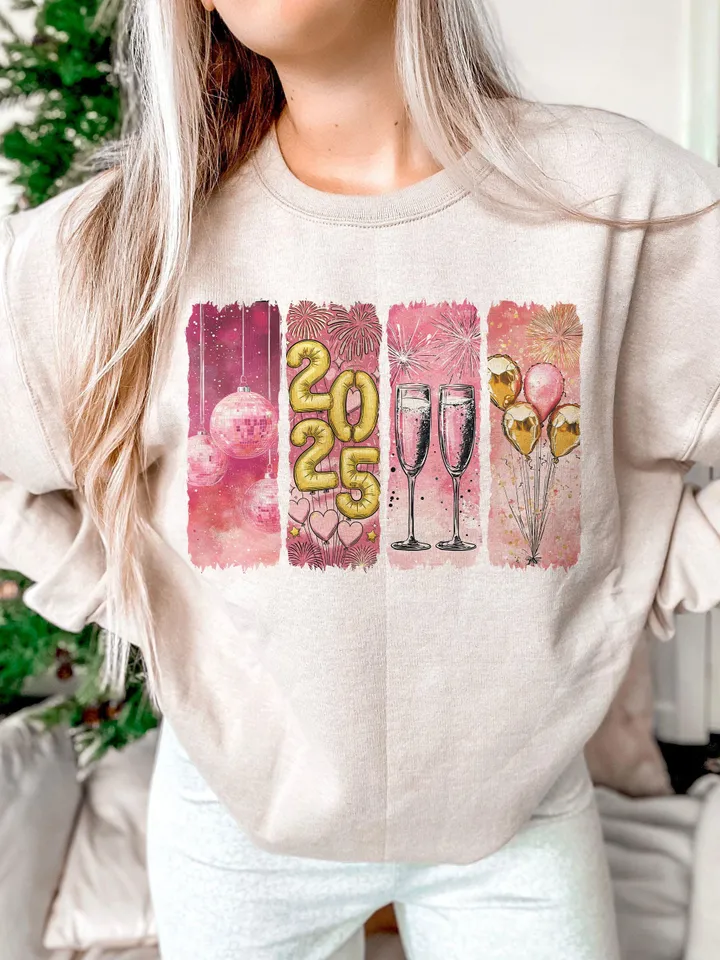 Retro New Year 2025 Png, New Years Png, Disco Ball Png, Gold Glitter, Brushstroke Png, New Year New Me PNG, Brushstroke, 12 New Chapters