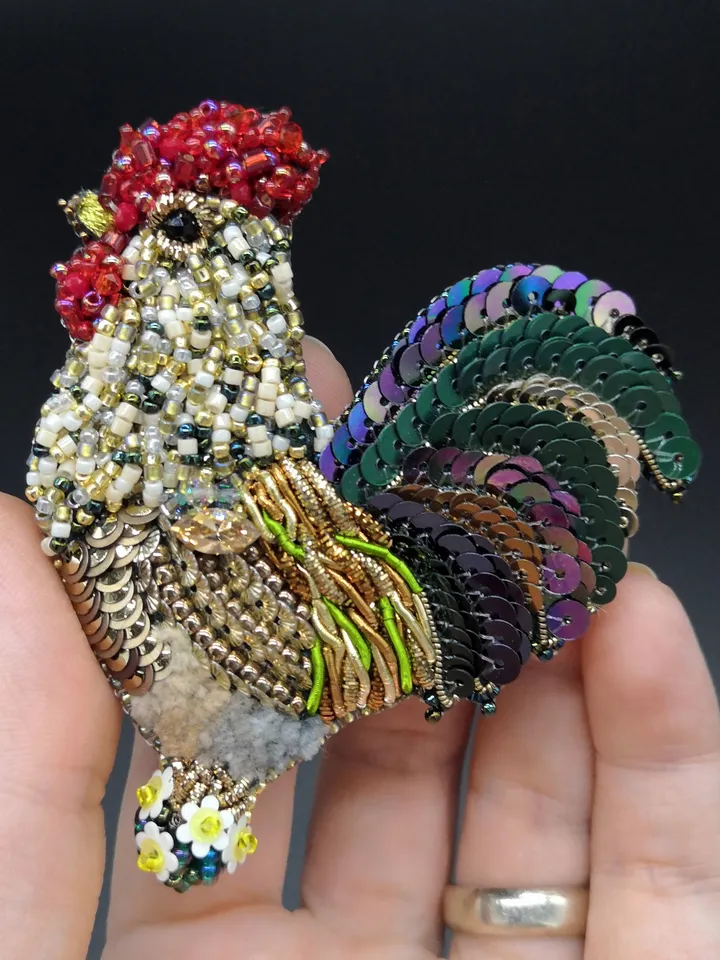 Rooster brooch handmade brooch brooches for women