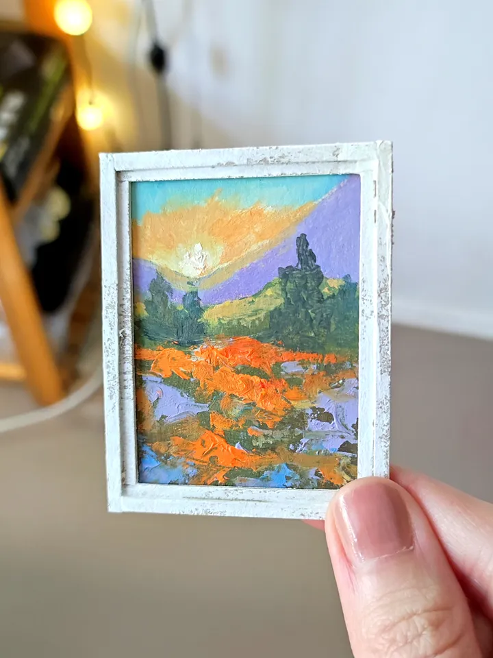 Set of Miniature Oil Paintings for Dollhouses Scale 1/6 or 1/12