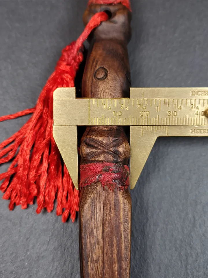 Gandhanra Old Tibetan Amulet,Unique Sandalwood Kila(Dorje Phurba), Dharma Ritual Implement from Gengqing Monastery,6.7"