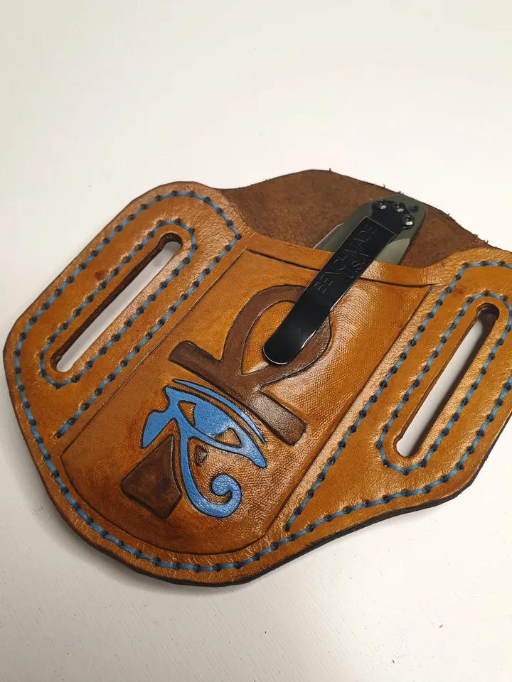 knife sheath, leather knife guard, knife pouch, knife and sheath, custom knife sheath, edc knife,customized handmade, ankh, leather sheath.
