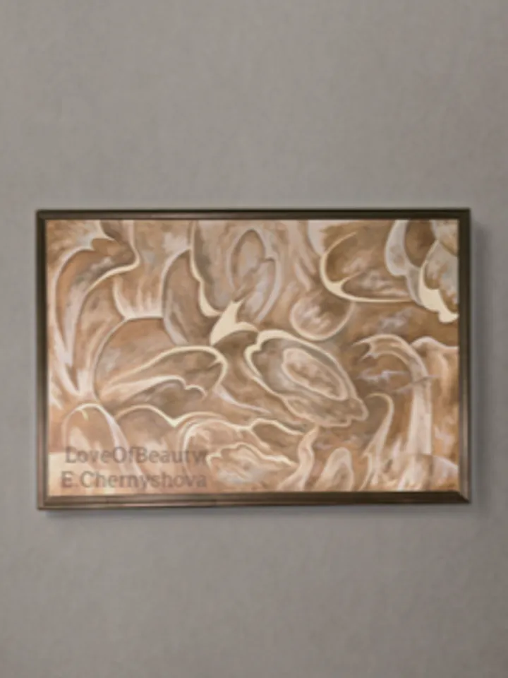 Abstract dark brown interior design painting
