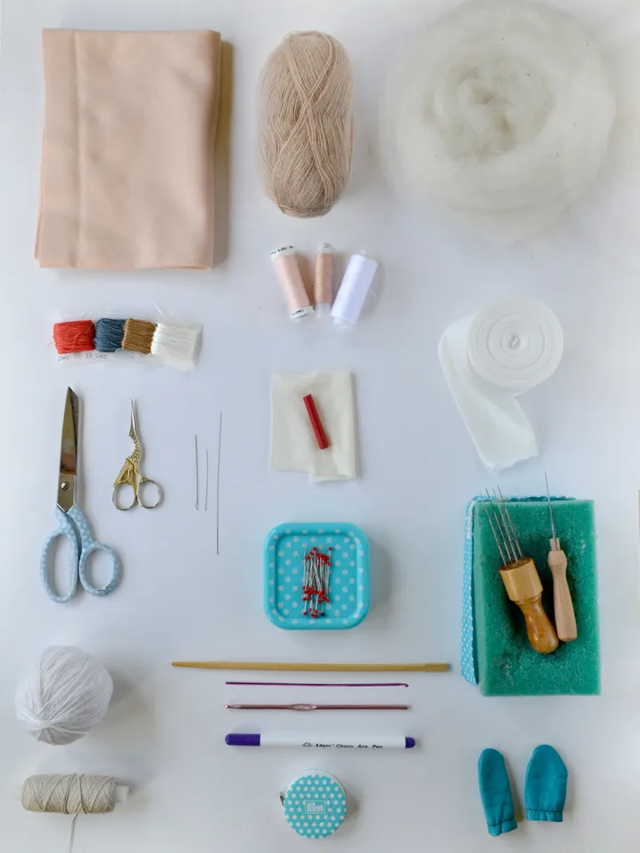 DIY Waldorf doll 11 inch (28 cm) tall. PDF pattern and tutorial. Patterns of doll clothes as bonus!