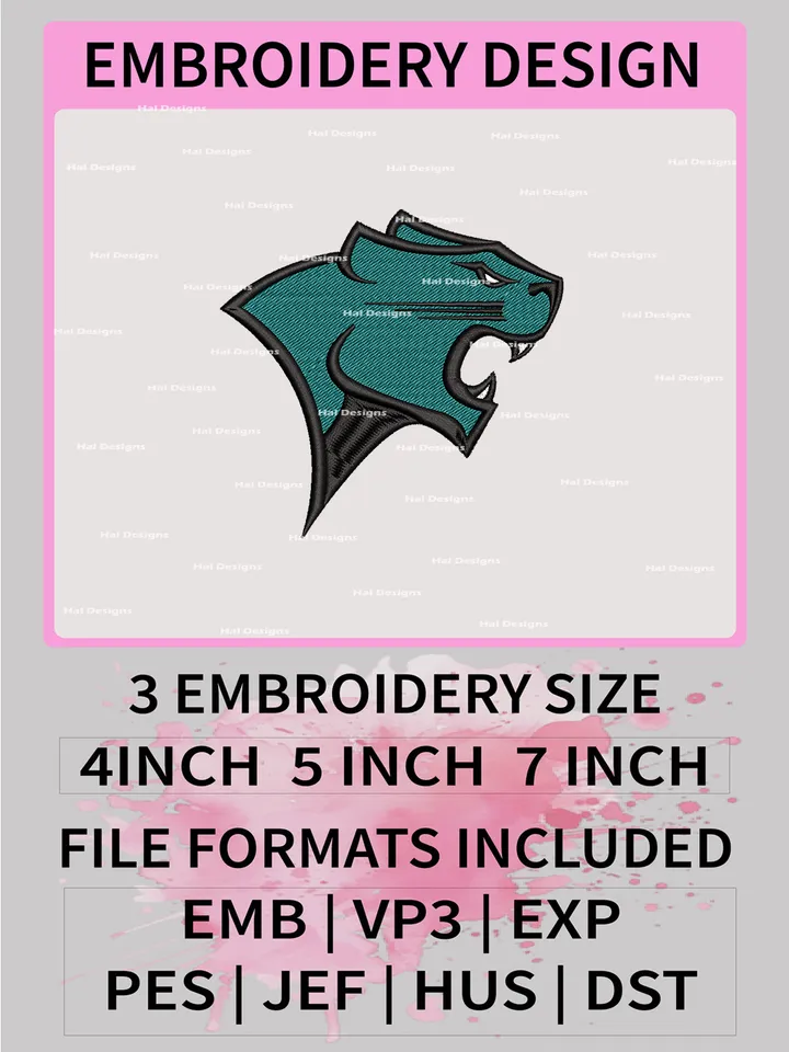 NCAA Chicago State Cougars Embroidery File, 3 Sizes, 6 Formats, NCAA Machine Embroidery Design, NCAA Logo, NCAA Teams