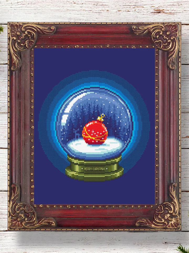 Merry Christmas cross stitch pattern PDF download Set of Snow ball cross stitch chart, Christmas pattern digital PDF, Vintage red truck #N62
