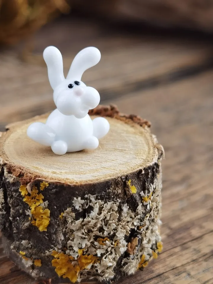 WHITE RABBIT FIGURINE Easter figurines Bunny ornament Easter Bunny decor Rabbit lover gift Rabbit statue Miniature dollhouse easter gifts