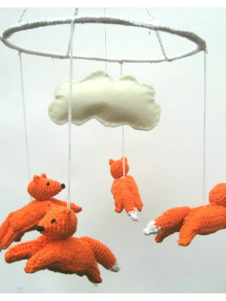 Foxes mobile, Baby mobile, animal mobile, ZOO mobile, forest mobile, Thebabemuse, forest mobile, forest nursery