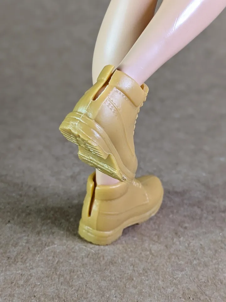 Classic mustard hiking boots for 1/6 scale male dolls