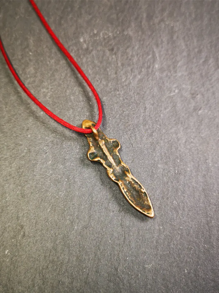 Gandhanra Vintage Tibetan Amulet ,Kila(Dorje Phurba) , Trantic Buddhism Ritual Implement Pendant,Made of Brass,1.7&quot;