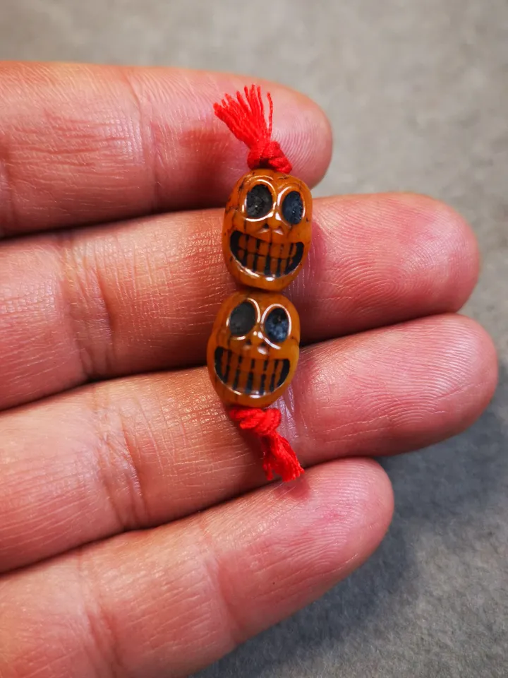 Gandhanra Tibetan Yak Bone Carved Skull Sītavana Beads for Prayer Beads,Mala Necklace Accessories