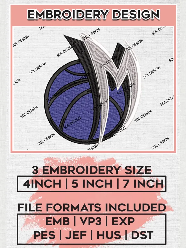 Dallas Mavericks Embroidery Design Files, NBA Mavericks Embroidery Design, NBA Machine Embroidery Design, Digital Download