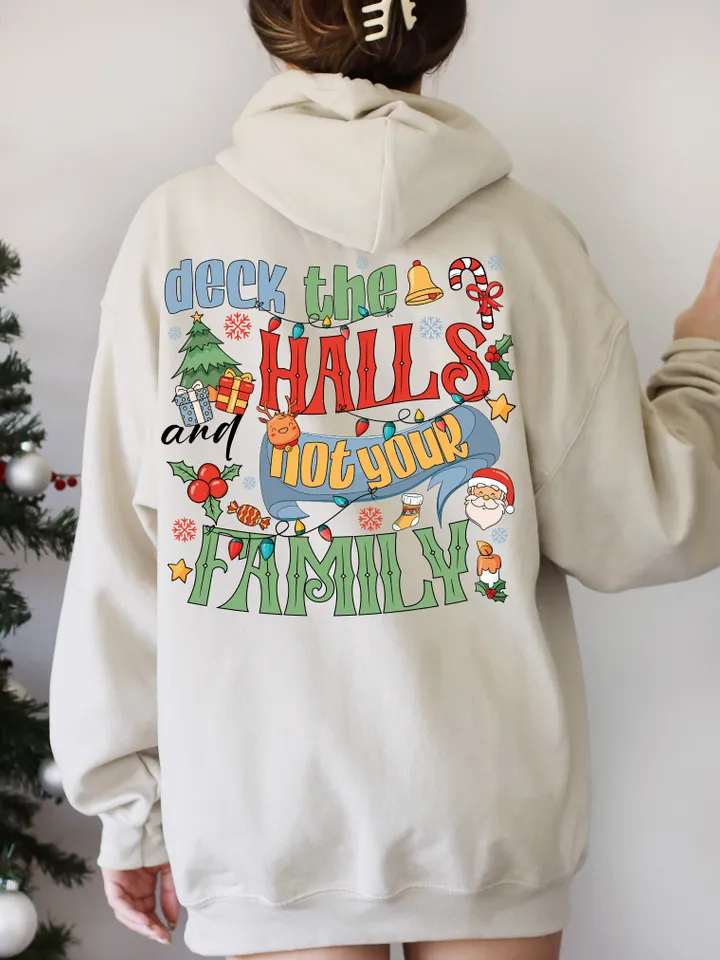Retro Christmas Png, Deck the Halls png, Christmas Family, Vintage Christmas png, Trendy Christmas png, Holiday png, funny Christmas png