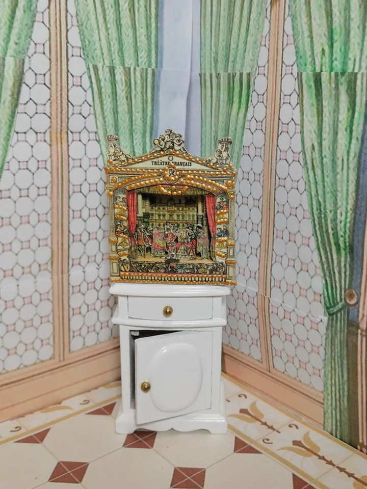 Miniature puppet theater for doll houses.1:12 scale.