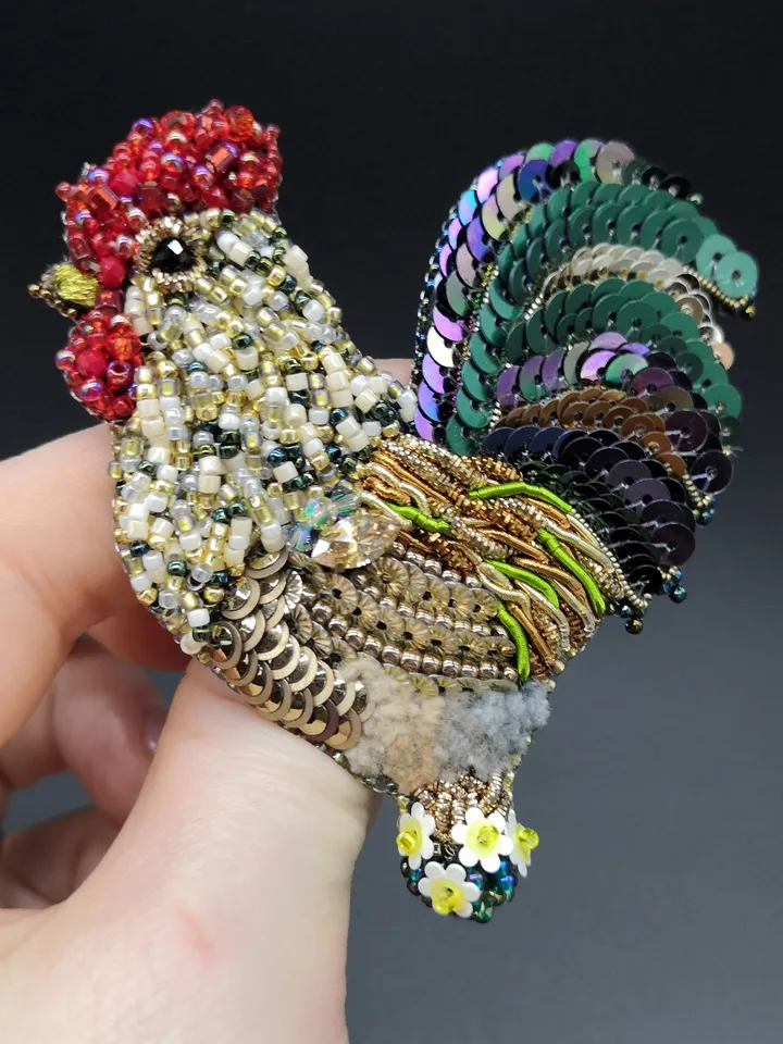 Rooster brooch handmade brooch brooches for women