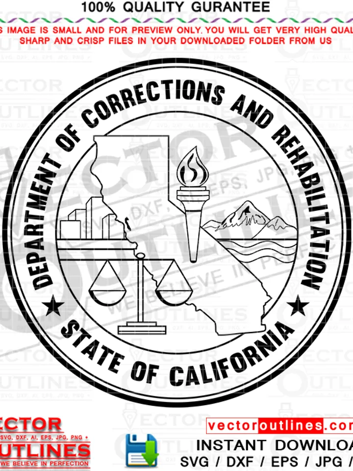California Dept of Corrections and Rehabilitation Round Badge Svg Vector File