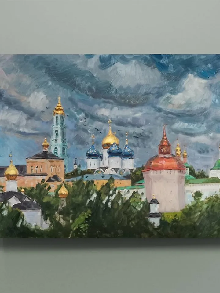 Church Painting Original Painting Canvas Painting Landscape Painting