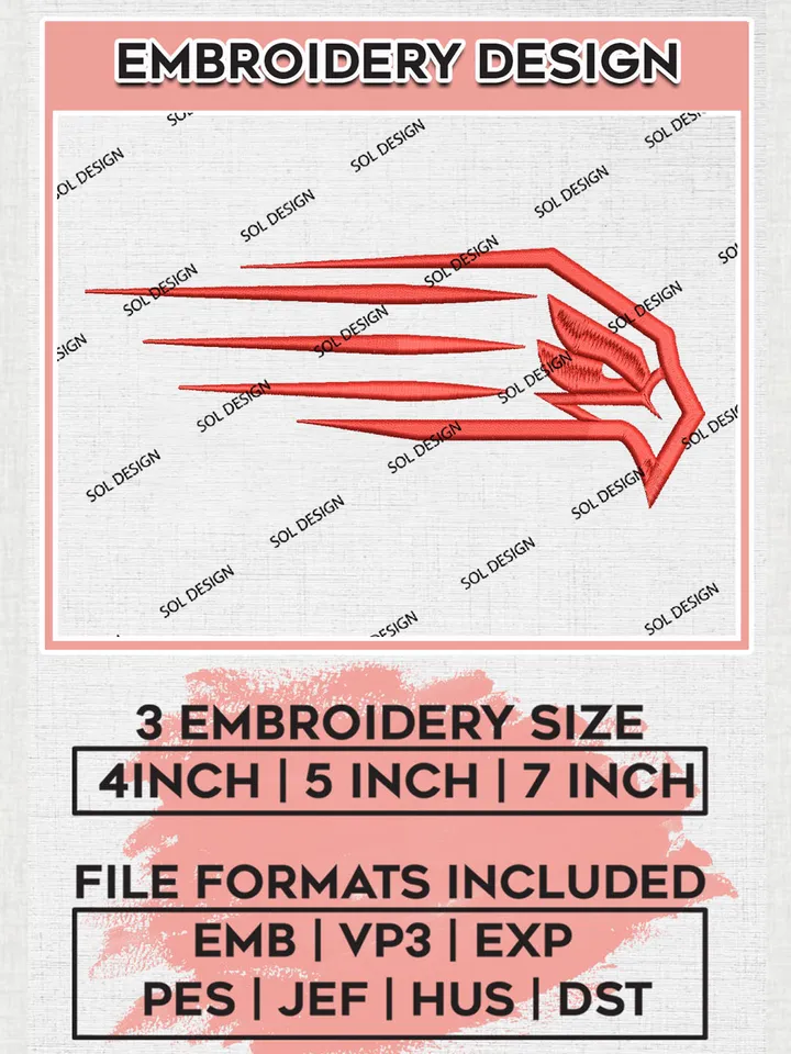 Hartford Hawks NCAA Team Mascot Logo Embroidery Design Files, NCAA Hartford Hawks Machine Embroidery, NCAA Teams, 3 sizes, NCAA Machine embroidery designs, Digital Download